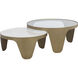 Mysaria 36 X 17.25 inch Clear / White / Antique Brass Nesting Coffee Tables, Set Of 2